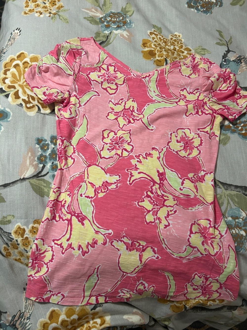 Lilly Pulitzer Hotty Pink Day Lilly Print Fitted Tee